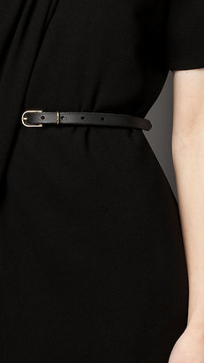 Burberry Satin-back Crepe Pleat Detail Dress