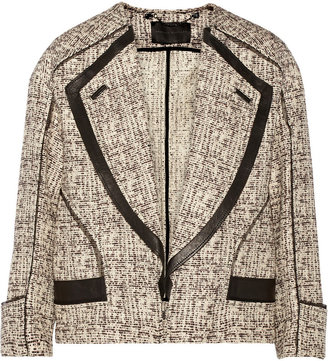 Proenza Schouler Leather-trimmed cotton-blend tweed jacket