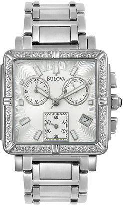 Bulova Stainless Steel & Diamond Chronograph Watch, 31mm