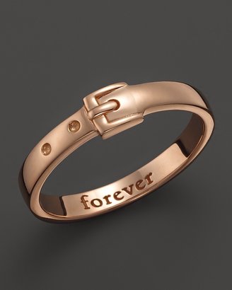 Monica Rich Kosann 18K Rose Gold "Forever" Posey Ring with Buckle