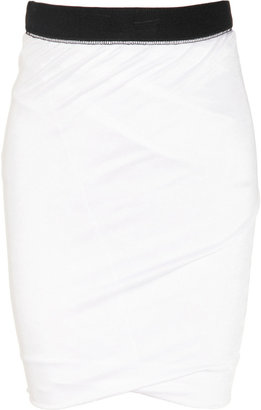 Alexander Wang T by Ruched sateen-jersey mini skirt