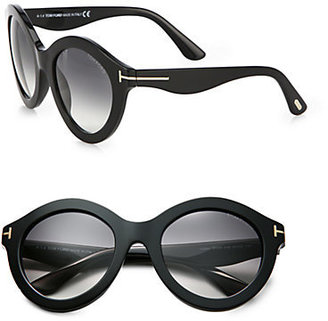 Tom Ford Eyewear Chiara 55MM Round Sunglasses