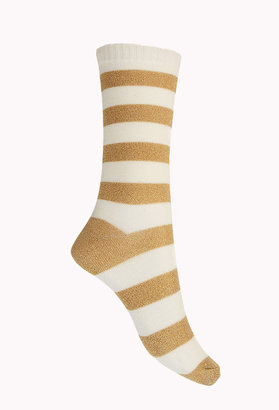 Forever 21 Metallic Striped Socks