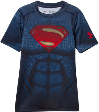 Under Armour Navy and Red Superman Top