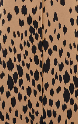 Fausto Puglisi Long Leopard Stretch Cady Coat