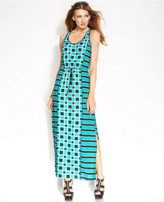 MICHAEL Michael Kors Sleeveless Multi-Print Maxi Dress