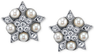 Kate Spade Downton Abbey Silver-Tone Faux Pearl and Crystal Star Stud Earrings