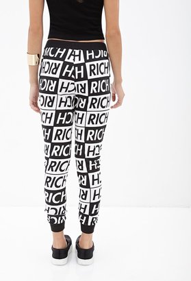 Forever 21 Checkered Rich Graphic Sweatpants