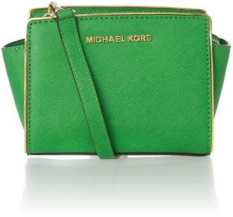 Michael Kors Selma specchio green small cross body bag