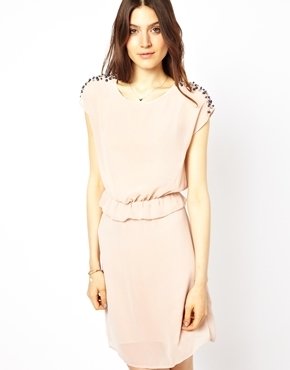 Vero Moda Dress with Embellished Shoulders - Pink