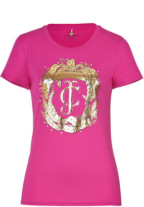 Juicy Couture Cotton Embellished Leafy T-Shirt