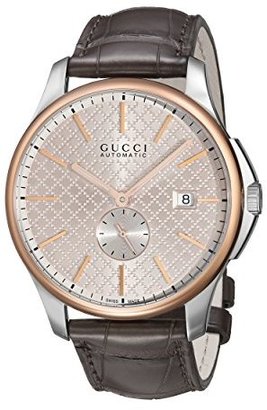 Gucci Men's YA126314 "G-Timeless" Collection Analog Display Swiss Automatic Brown Watch