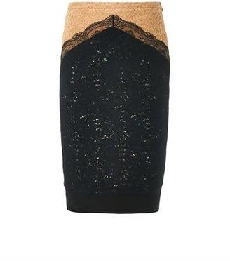 No.21 Bi-colour lace pencil skirt