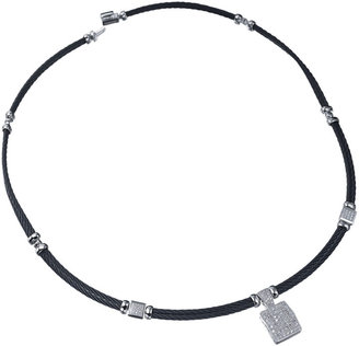 Charriol Diamond Square-Station Cable Necklace, Black
