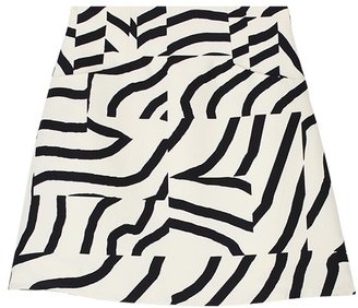 Tibi Zebra Maze High Waisted Skirt