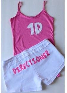 AFF One Direction Short Set White Pink S