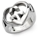 Gucci Love Britt Sterling Silver GG Heart Ring