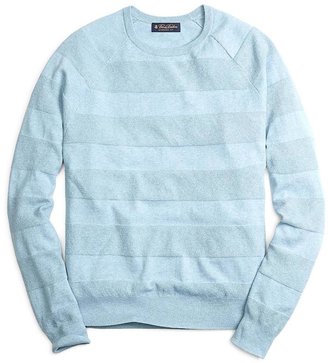 Brooks Brothers Cotton Cashmere Crewneck Tonal Stripe Sweater