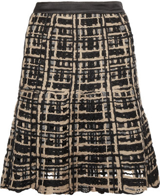 Etro Flared open-weave skirt