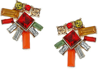 Topshop Red square stone studs