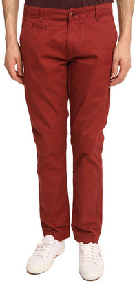 Knowledge Cotton Apparel Twisted Twill Burgundy Chinos