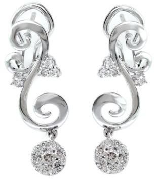 EFFY Bouquet 14 Kt White Gold and Diamond Drop Earrings