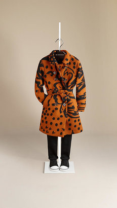 Burberry Thistle Motif Wool Cashmere Trench Coat