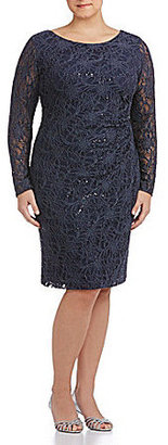 Lauren Ralph Lauren Plus Sequined Lace Sheath Dress