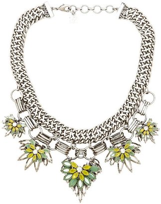 BCBGMAXAZRIA Floral Stone Chain Necklace