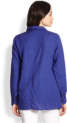 Eileen Fisher Linen Button-Front Shirt