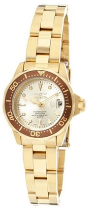 Invicta Women's Pro Diver/Mini Diver Champagne Dial 18k Gold Plated Stainless Steel