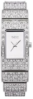 Oasis Ladies silver diamante watch