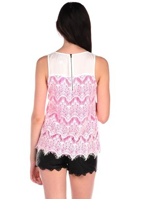 Romeo & Juliet Couture Neon Lace Tank