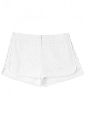 Theory Nadrea white broderie anglaise shorts