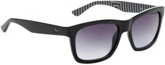 Lacoste Black plastic D-frame striped sunglasses