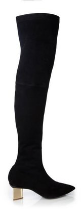 Nicholas Kirkwood Stretch Suede Over-the-Knee Boots Black