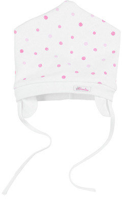 Absorba white and pink spotted baby hat