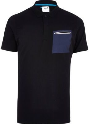 Boxfresh Black contrast pocket polo shirt