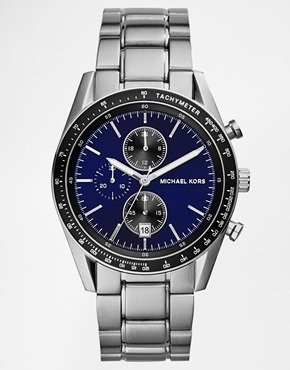 Michael Kors Accelorator Chronograph Blue Dial Watch MK8367 - Silver