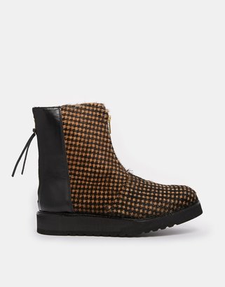 YMC Leather Zip Back Ankle Boots