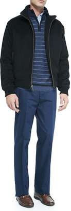 Peter Millar Patrick Wool-Blend Zip-Front Jacket, Black