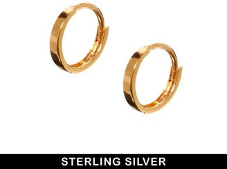 ASOS Gold Plated Sterling Silver Mini Hoop Earrings - Gold