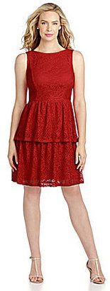 London Times Tiered Lace Dress