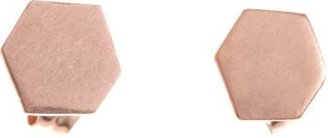 Wendy Nichol Rose Gold Large Hexagon Stud Earrings-Colorless