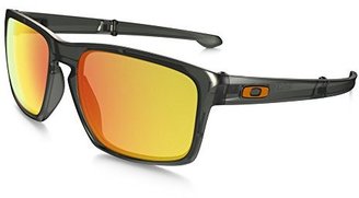 Oakley Men's Sliver F Polarized Iridium Rectangular Sunglasses, Matte Black, 57 mm
