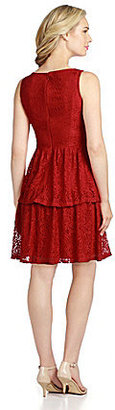 London Times Tiered Lace Dress