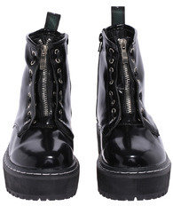 Zippered Shoelace Platform Boots