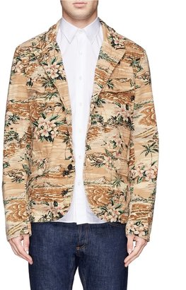 Scotch & Soda Hawaiian floral and beach print cotton blazer