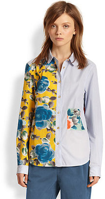 Marc by Marc Jacobs Cotton Stripe & Floral-Print Shirt