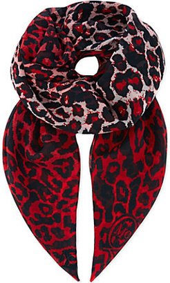 McQ Animal print silk scarf